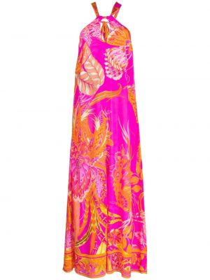 Hodvábne šaty s potlačou s abstraktným vzorom Camilla