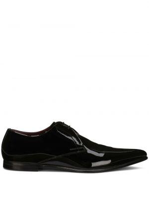 Кожени обувки в стил дерби от лакирана кожа Dolce & Gabbana черно