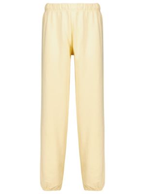 Pantaloni tuta di cotone in jersey Tory Sport giallo