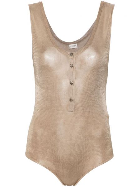 Seiden body Saint Laurent beige