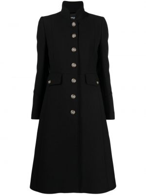 Μάλλινο παλτό Dolce & Gabbana μαύρο