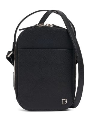 Leder schultertasche mit taschen Dsquared2 schwarz