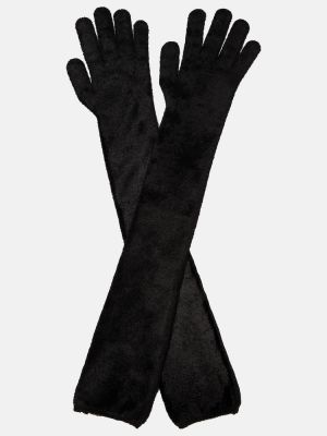 Aksamitne rękawiczki Alaã¯a czarne