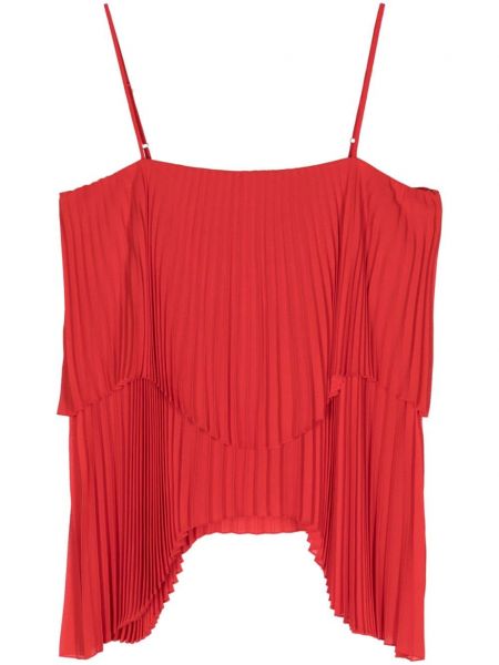Плисирана блуза от креп Semicouture червено