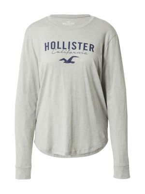 Hosszú ujjú póló Hollister szürke