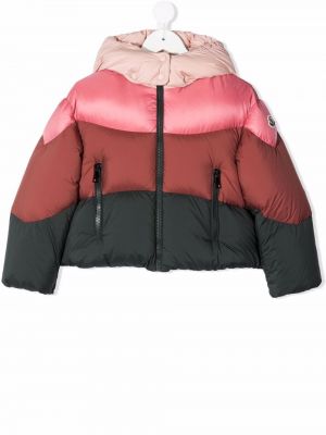 Fjær lang jakke for jenter Moncler Enfant rosa