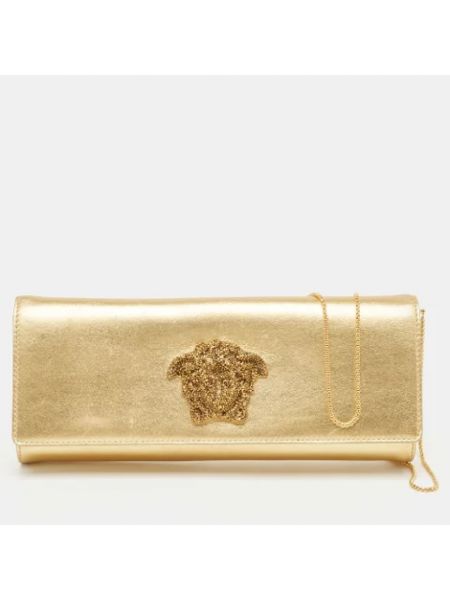 Bolso clutch de cuero Versace Pre-owned amarillo