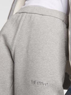 Pantaloni tuta di cotone in jersey The Attico grigio