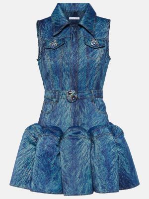 Дънкова рокля с принт Area синьо