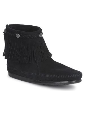 Kotníkové boty na zip Minnetonka černé