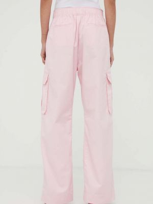 Pantaloni cu talie înaltă din bumbac Stine Goya roz