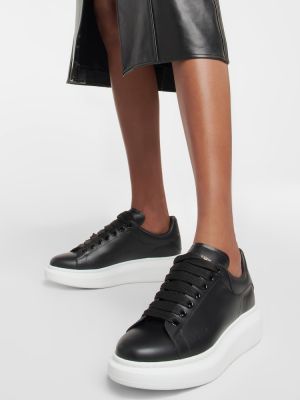 Zapatillas de cuero oversized Alexander Mcqueen negro