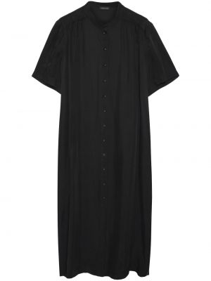 Viskózové mini šaty s knoflíky se stojáčkem Anine Bing - černá
