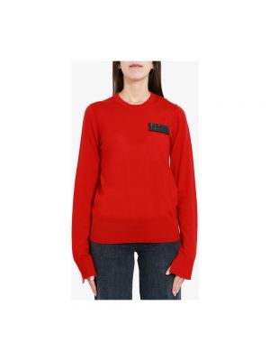 Sweter bawełniany z okrągłym dekoltem N°21 czerwony