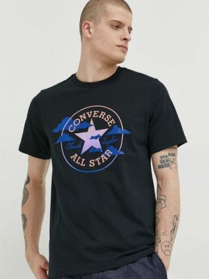 Хлопковая футболка Converse черная