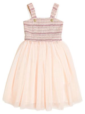 Tweed bomull dress for jenter Balmain Kids rosa