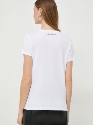 Koszulka bawełniana Karl Lagerfeld biała