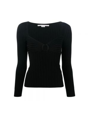 Czarny sweter z dekoltem w serek Stella Mccartney