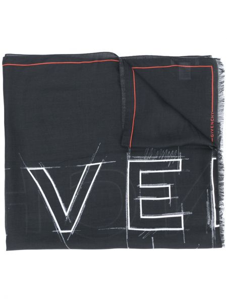 Bufanda con flecos con estampado Givenchy negro
