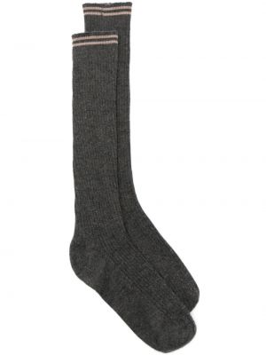 Плетени чорапи Brunello Cucinelli сиво