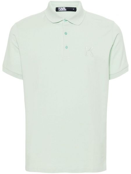 Polo με κέντημα από ζέρσεϋ Karl Lagerfeld πράσινο