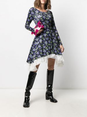 Vestido de flores con estampado Natasha Zinko negro