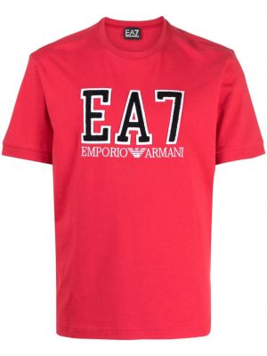Kokvilnas t-krekls ar izšuvumiem Ea7 Emporio Armani
