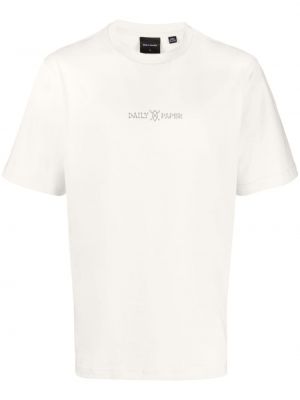T-shirt di cotone con stampa Daily Paper bianco