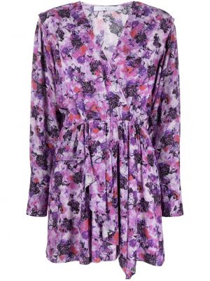 Kvetinové šaty s potlačou Iro fialová
