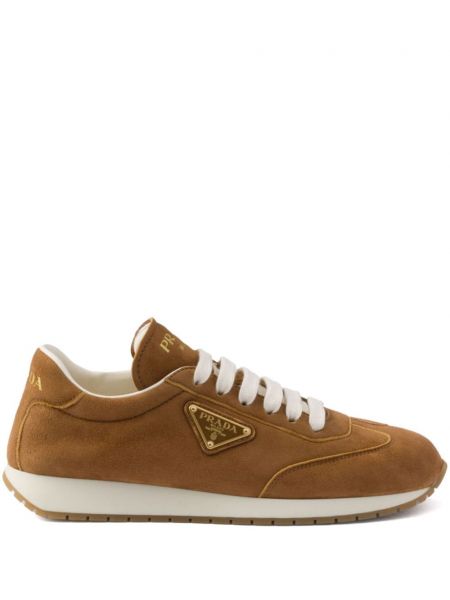 Ruskind sneakers Prada brun