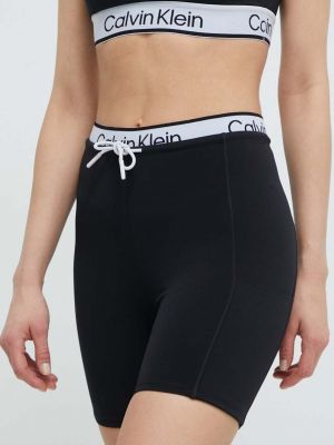 Панталон с висока талия с принт Calvin Klein Performance черно