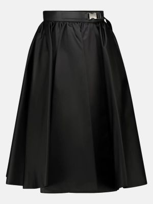 Midi sukně z nylonu Prada černé