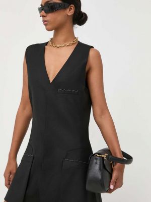 Černé vlněné mini šaty Victoria Beckham