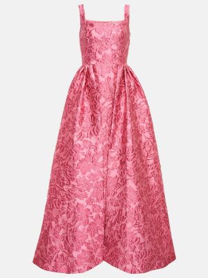Dolga obleka s cvetličnim vzorcem Emilia Wickstead roza