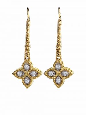 Boucles d'oreilles à fleurs à boucle Roberto Coin jaune