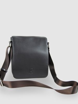 Кожаная сумка для телефона на молнии Pierre Cardin коричневая