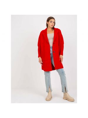 Alpaka kabát zsebes Fashionhunters piros