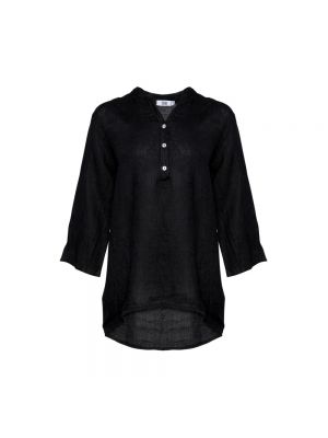Lniana bluzka Tiffany czarna