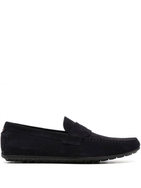 Skinn ruskind loafers Hugo svart