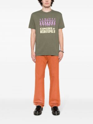 Bavlnené tričko s potlačou Kidsuper zelená