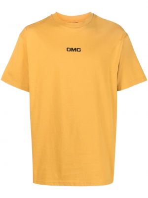 Majica s potiskom Omc rumena