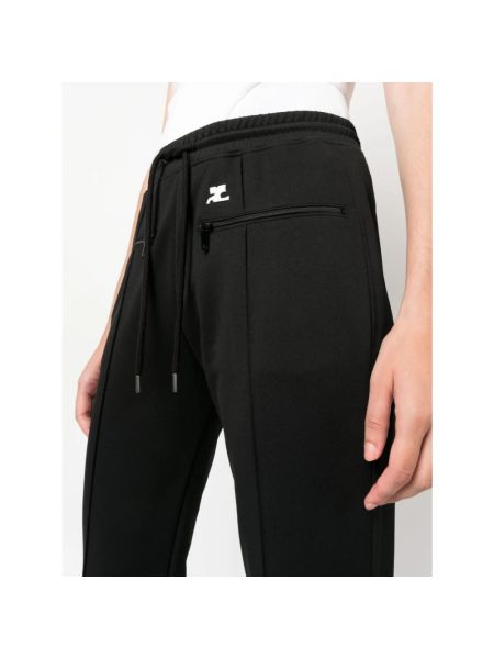 Pantalones de chándal con bordado bootcut Courrèges negro