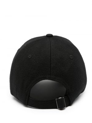 Vilnonis siuvinėtas kepurė su snapeliu Sporty & Rich juoda