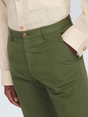 Pantalones rectos de algodón Incotex verde