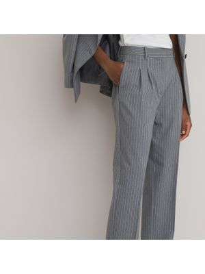 Pantalones rectos a rayas La Redoute Collections gris
