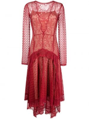 Sukienka midi asymetryczna koronkowa Alberta Ferretti