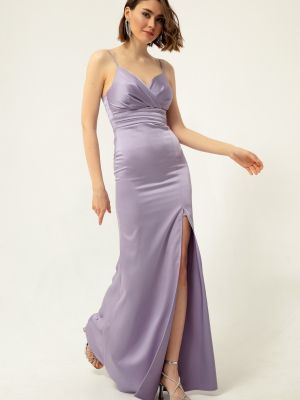 Атласное вечернее платье Lafaba фиолетовое
