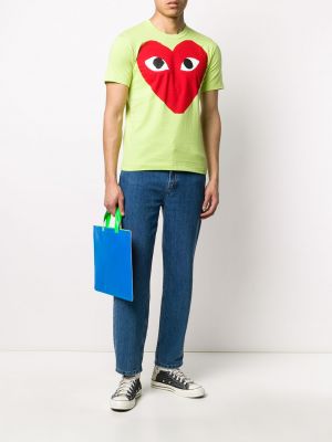 Camiseta con estampado con corazón Comme Des Garçons Play verde