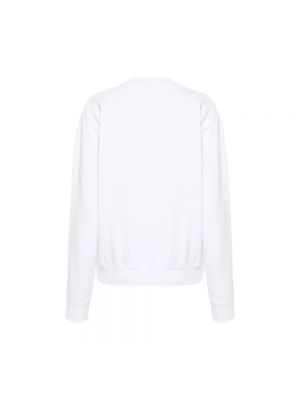 Jersey de algodón de tela jersey de cuello redondo Sporty & Rich blanco
