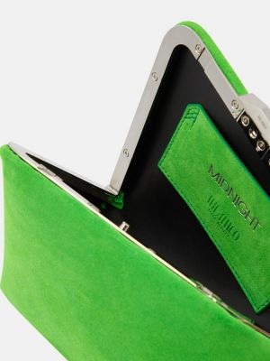 Kožená semišová listová kabelka The Attico zelená